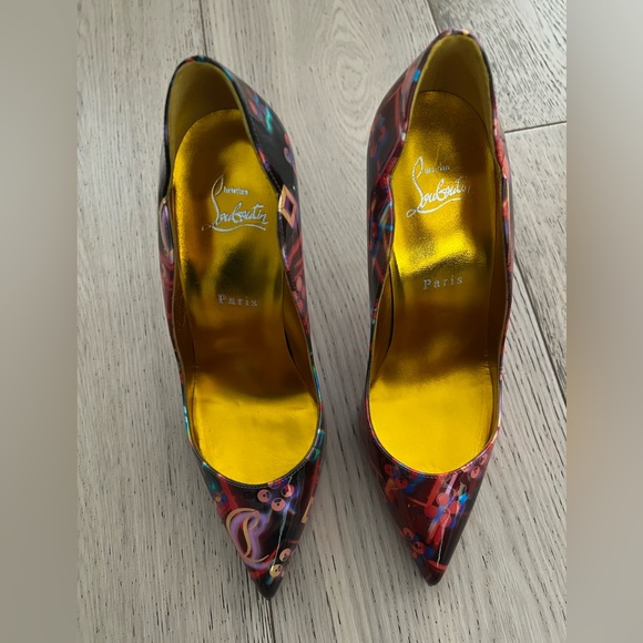 ♥️SOLD♥️ Christian Louboutin Hot Discolaser Chick Multicolor Pointy Heels Pumps… - Picture 6 of 12